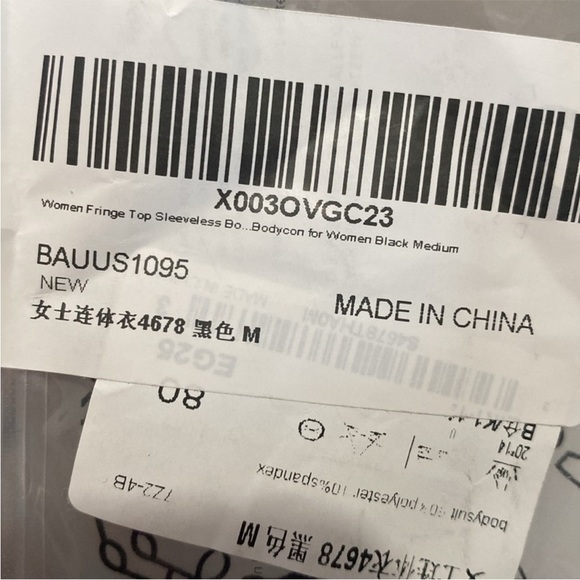 Women’s fringe top sleeveless bodysuit size medium  - Picture 7 of 9